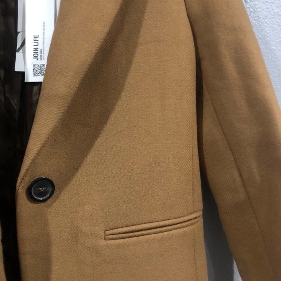 ZARA MANTECO WOOL CAMEL MASCULINE COAT - Picture 2 of 6